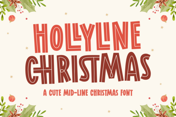 Hollyline Christmas: A Festive Font for Joyful Designs