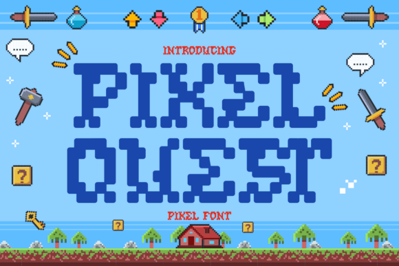 Pixel Quest: A Retro-Inspired Pixel Font for Modern Gaming and Creative Projects