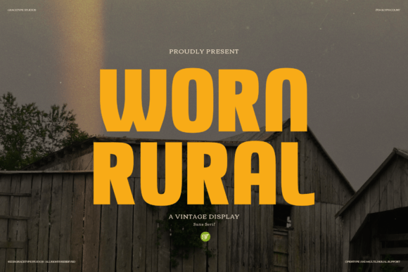 Worn Rural: A Bold Vintage Font for Rustic Design Projects